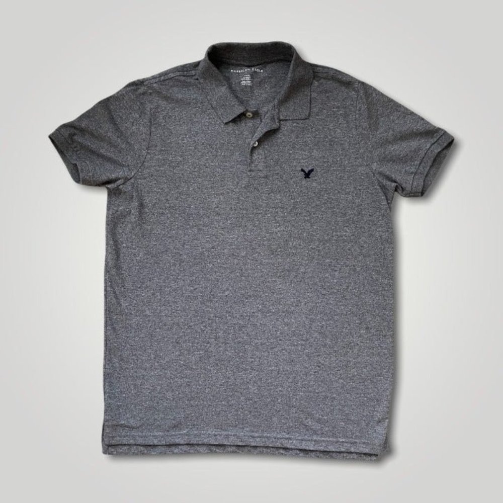 American Eagle Gray Polo - Size Large